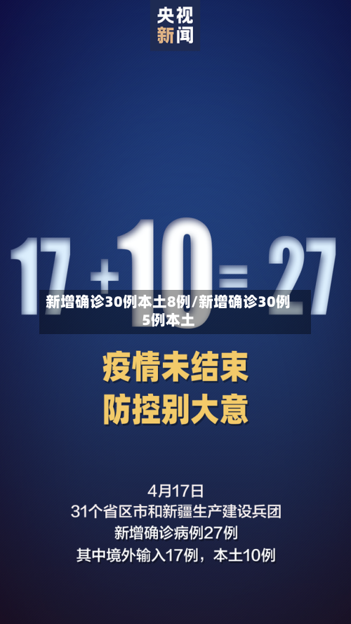 新增确诊30例本土8例/新增确诊30例5例本土
