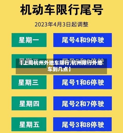 【上周杭州外地车限行,杭州限行外地车到几点】