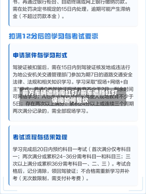 前方车辆遮挡闯红灯/前车遮挡红灯误闯如何复议