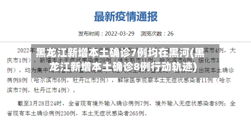 黑龙江新增本土确诊7例均在黑河(黑龙江新增本土确诊8例行动轨迹)-第2张图片