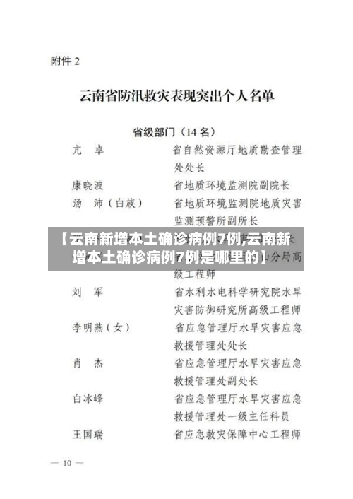 【云南新增本土确诊病例7例,云南新增本土确诊病例7例是哪里的】-第2张图片