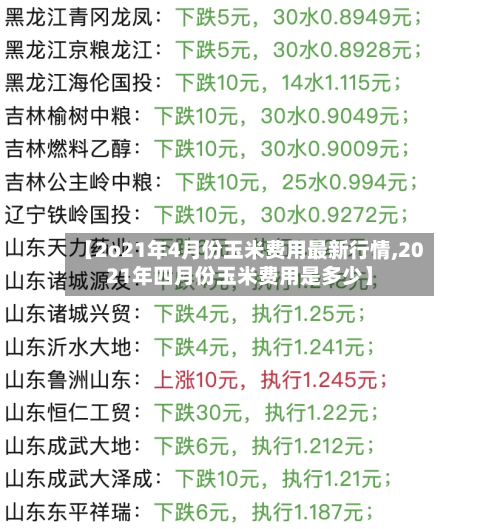 【2o21年4月份玉米费用最新行情,2021年四月份玉米费用是多少】-第2张图片