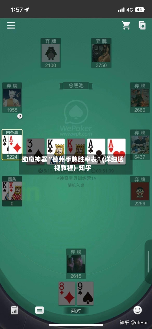 助赢神器“德州手牌胜率表”(详细透视教程)-知乎-第2张图片
