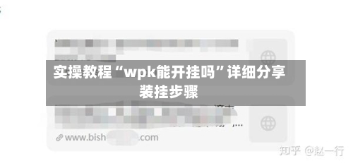 实操教程“wpk能开挂吗”详细分享装挂步骤-第2张图片