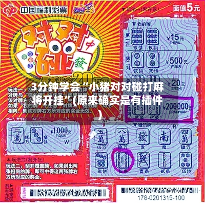 3分钟学会“小猪对对碰打麻将开挂	”(原来确实是有插件)-第3张图片