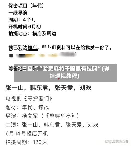 今日盘点“哈灵麻将干瞪眼有挂吗”(详细透视教程)-第2张图片
