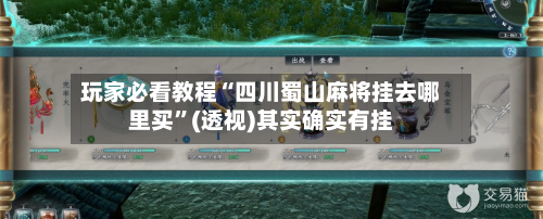 玩家必看教程“四川蜀山麻将挂去哪里买”(透视)其实确实有挂-第2张图片