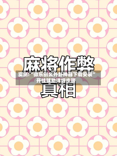 实测!“微乐刨幺外卦神器下载安装”开挂辅助详细步骤-第2张图片