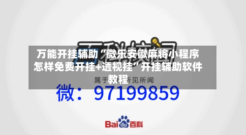 万能开挂辅助“微乐安徽麻将小程序怎样免费开挂+透视挂	”开挂辅助软件教程-第2张图片