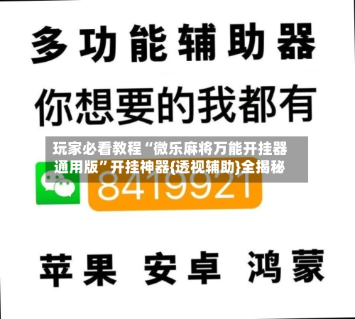 玩家必看教程“微乐麻将万能开挂器通用版”开挂神器{透视辅助}全揭秘-第3张图片