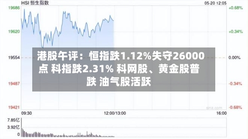 港股午评：恒指跌1.12%失守26000点 科指跌2.31% 科网股	、黄金股普跌 油气股活跃-第3张图片