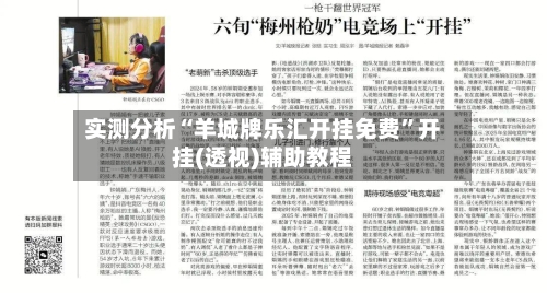 实测分析“羊城牌乐汇开挂免费”开挂(透视)辅助教程-第2张图片