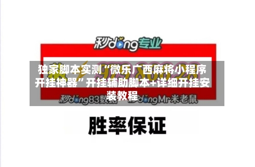 独家脚本实测“微乐广西麻将小程序开挂神器	”开挂辅助脚本+详细开挂安装教程-第3张图片