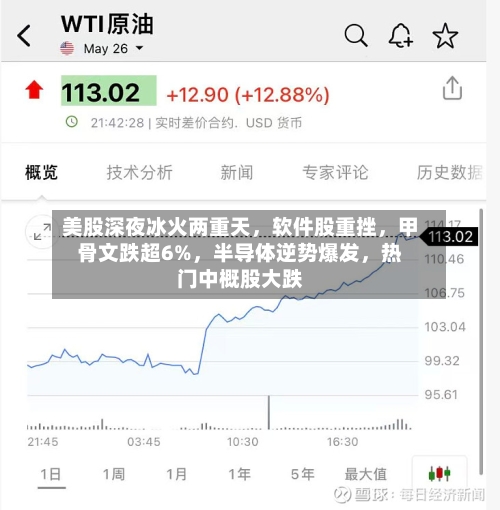 美股深夜冰火两重天，软件股重挫，甲骨文跌超6%	，半导体逆势爆发，热门中概股大跌-第2张图片
