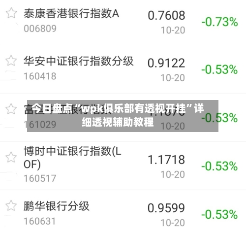 今日盘点“wpk俱乐部有透视开挂”详细透视辅助教程-第3张图片