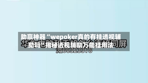助赢神器“wepoker真的有挂透视辅助吗”揭秘透视辅助万能挂用法-第2张图片