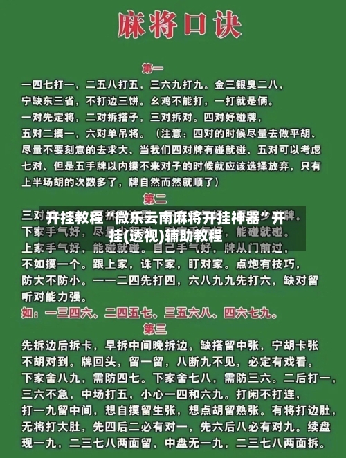开挂教程“微乐云南麻将开挂神器	”开挂(透视)辅助教程-第3张图片