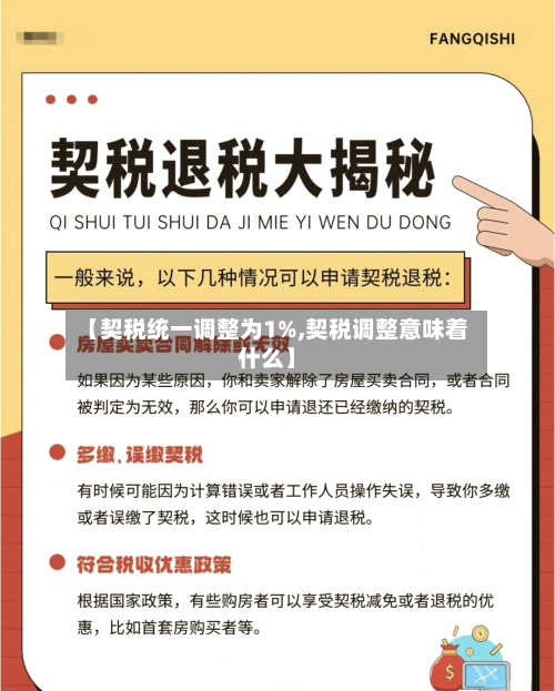 【契税统一调整为1%,契税调整意味着什么】