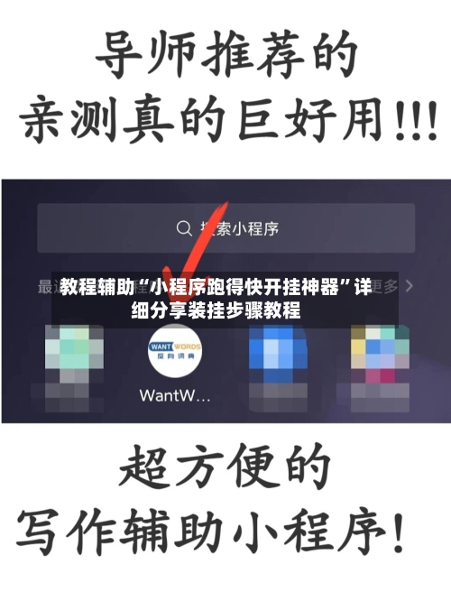 教程辅助“小程序跑得快开挂神器”详细分享装挂步骤教程