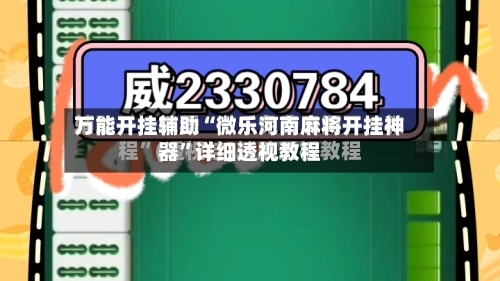 万能开挂辅助“微乐河南麻将开挂神器”详细透视教程-第2张图片