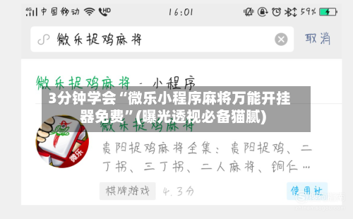 3分钟学会“微乐小程序麻将万能开挂器免费”(曝光透视必备猫腻)-第2张图片