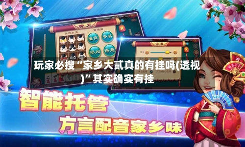 玩家必搜“家乡大贰真的有挂吗(透视)”其实确实有挂-第2张图片