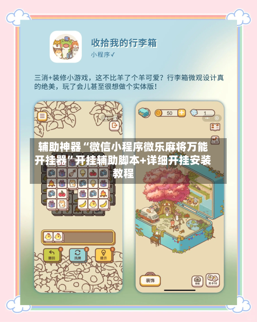 辅助神器“微信小程序微乐麻将万能开挂器”开挂辅助脚本+详细开挂安装教程-第2张图片