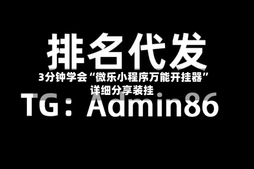 3分钟学会“微乐小程序万能开挂器”详细分享装挂-第2张图片
