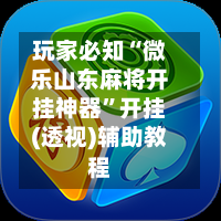 玩家必知“微乐山东麻将开挂神器	”开挂(透视)辅助教程-第2张图片