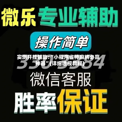 实测开挂辅助:“小程序雀神麻将必赢神器	”(详细透视教程)-第2张图片