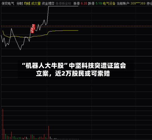 “机器人大牛股”中坚科技突遭证监会立案，近2万股民或可索赔