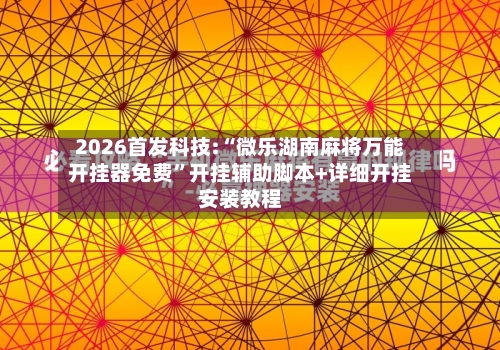 2026首发科技:“微乐湖南麻将万能开挂器免费”开挂辅助脚本+详细开挂安装教程-第3张图片