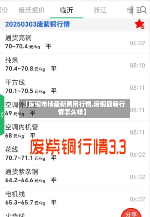 【废铜市场最新费用行情,废铜最新行情怎么样】