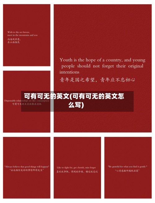 可有可无的英文(可有可无的英文怎么写)