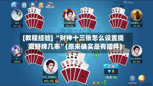 [教程经验] “财神十三张怎么设置提高好牌几率”(原来确实是有插件)-第3张图片