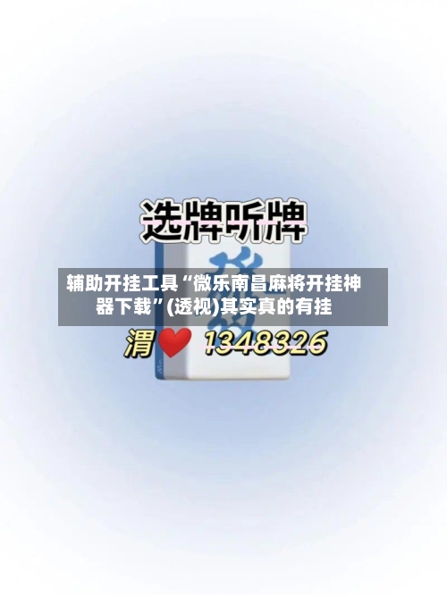 辅助开挂工具“微乐南昌麻将开挂神器下载”(透视)其实真的有挂-第3张图片