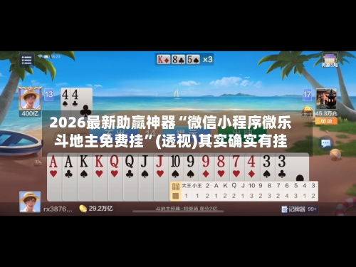 2026最新助赢神器“微信小程序微乐斗地主免费挂”(透视)其实确实有挂-第3张图片
