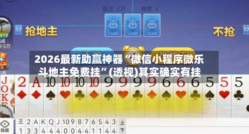 2026最新助赢神器“微信小程序微乐斗地主免费挂	”(透视)其实确实有挂-第2张图片