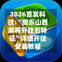 2026首发科技:“微乐山西麻将开挂后特征”详细开挂安装教程-第3张图片