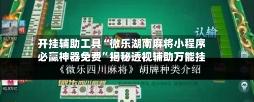 开挂辅助工具“微乐湖南麻将小程序必赢神器免费	”揭秘透视辅助万能挂-第2张图片