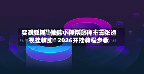 实测教程”微信小程序财神十三张透视挂辅助”2026开挂教程步骤-第2张图片