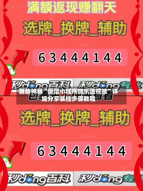 辅助神器“微信小程序微乐透视挂	”详细分享装挂步骤教程-第3张图片