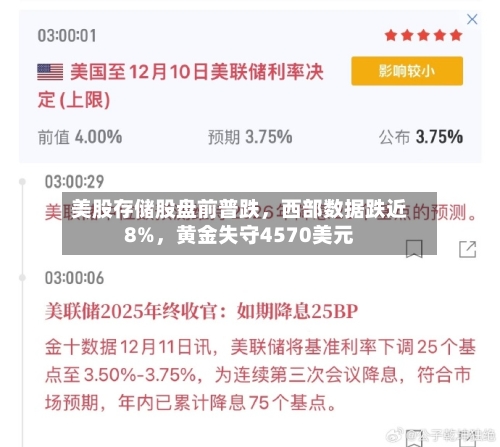 美股存储股盘前普跌，西部数据跌近8%	，黄金失守4570美元-第2张图片