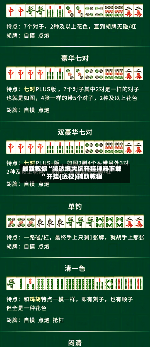 最新教你“腾达填大坑开挂神器下载”开挂(透视)辅助教程