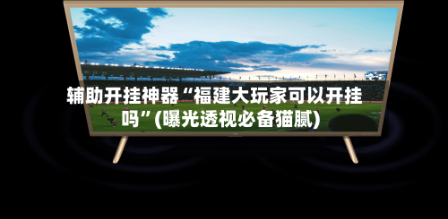 辅助开挂神器“福建大玩家可以开挂吗	”(曝光透视必备猫腻)-第2张图片