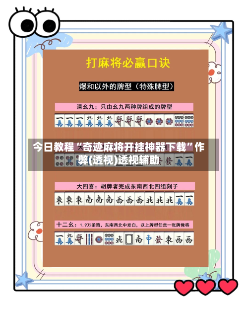 今日教程“奇迹麻将开挂神器下载	”作弊(透视)透视辅助-第2张图片