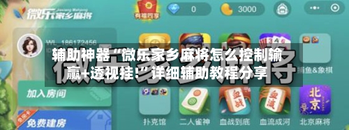 辅助神器“微乐家乡麻将怎么控制输赢+透视挂!	”详细辅助教程分享-第2张图片