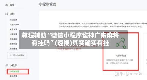 教程辅助“微信小程序雀神广东麻将有挂吗”(透视)其实确实有挂-第2张图片