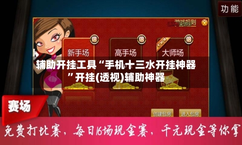 辅助开挂工具“手机十三水开挂神器”开挂(透视)辅助神器