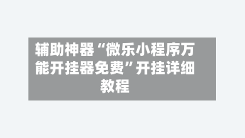 辅助神器“微乐小程序万能开挂器免费”开挂详细教程-第3张图片